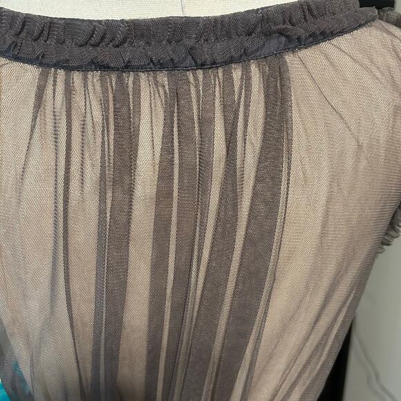Moulinette Souers Vetements Dress SZ S Sheer Lined Crochet Belt Ruffle Victorian - Picture 8 of 10